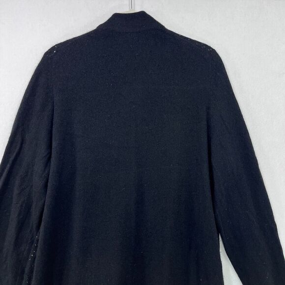 Charter Club Luxury Cardigan Women L Black 100% Cashmere Sequins Long Open Soft - Picture 5 of 11